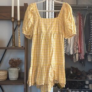 ASOS brand New Look Yellow and Pink Checkered Dress